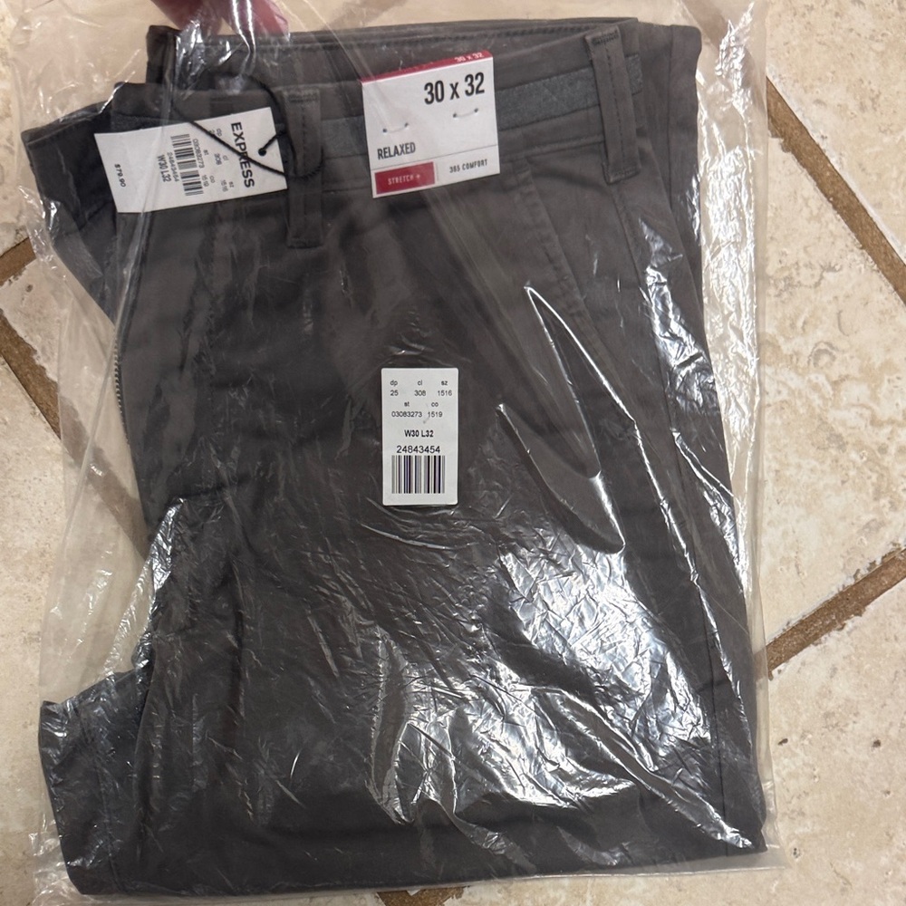 Express Men's Gray Chinos - 365 comfort